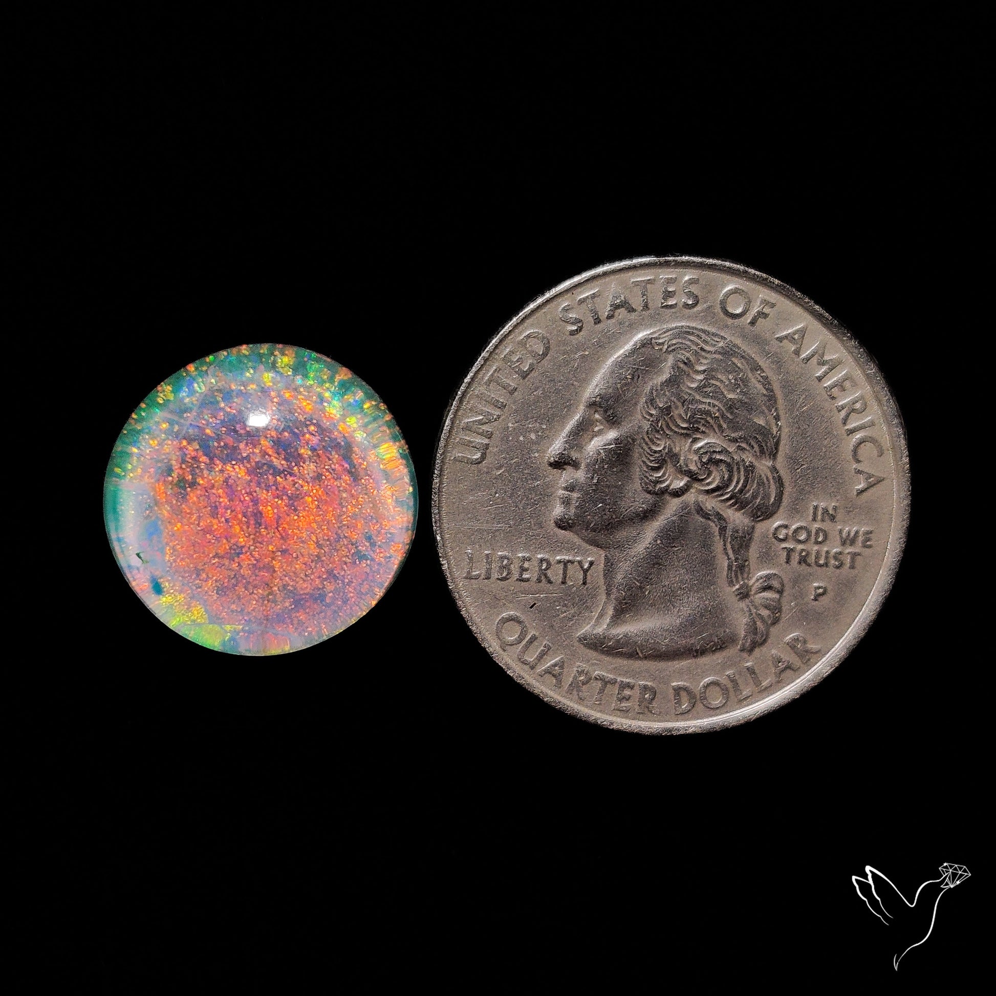 Monarch Opal Doublet Sterling Opal Cabochon