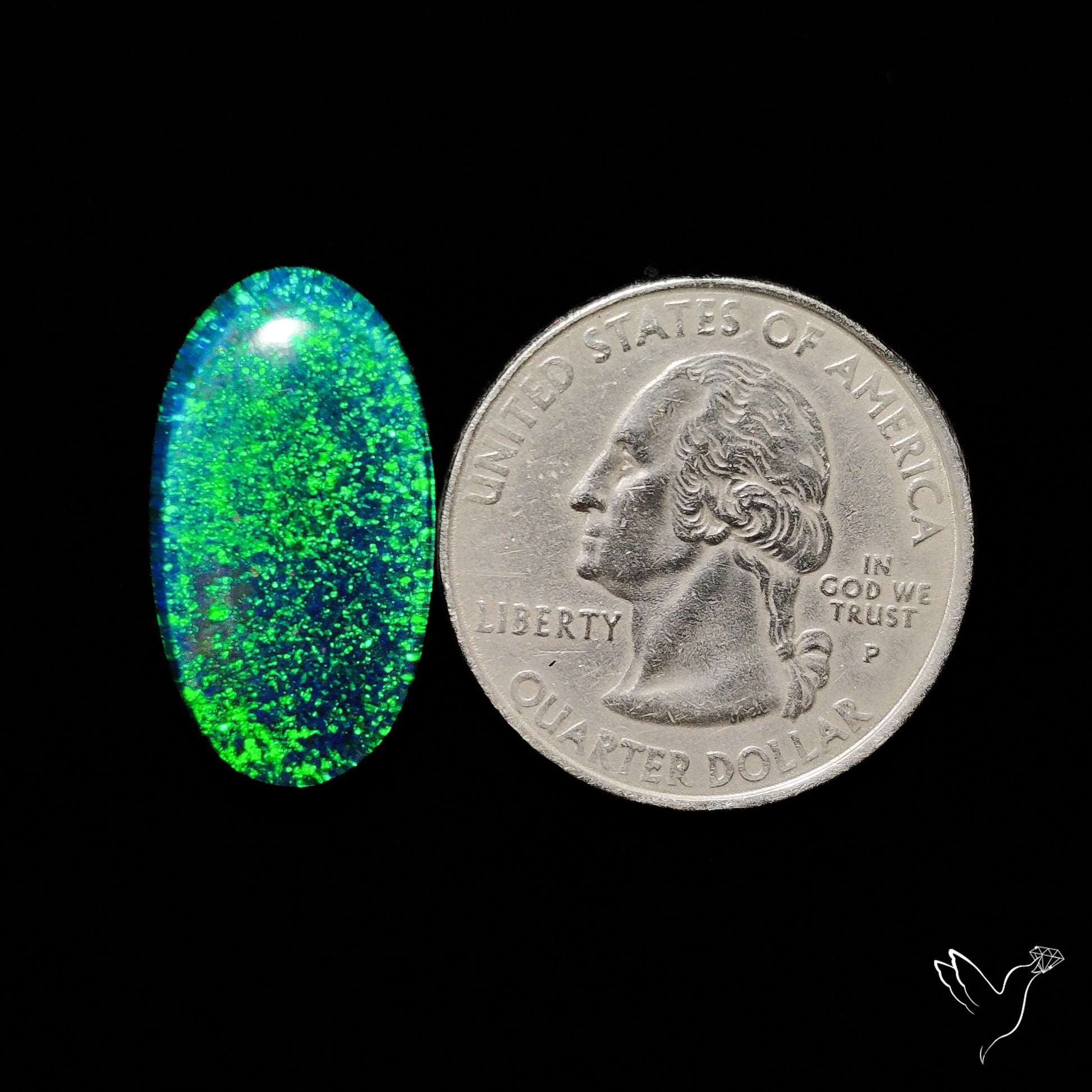 Monarch Opal Doublet Sterling Opal Cabochon