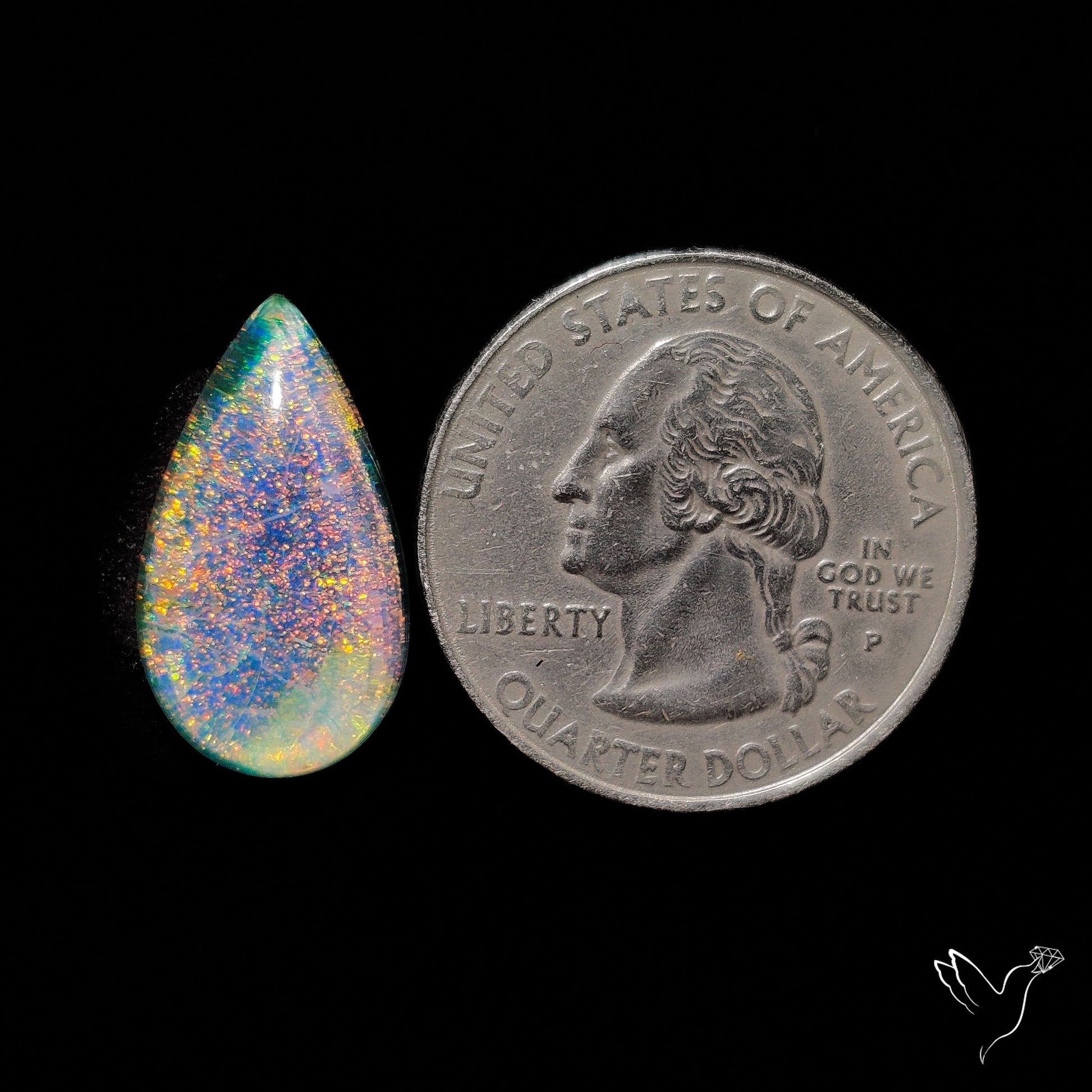 Monarch Opal Doublet Sterling Opal Cabochon