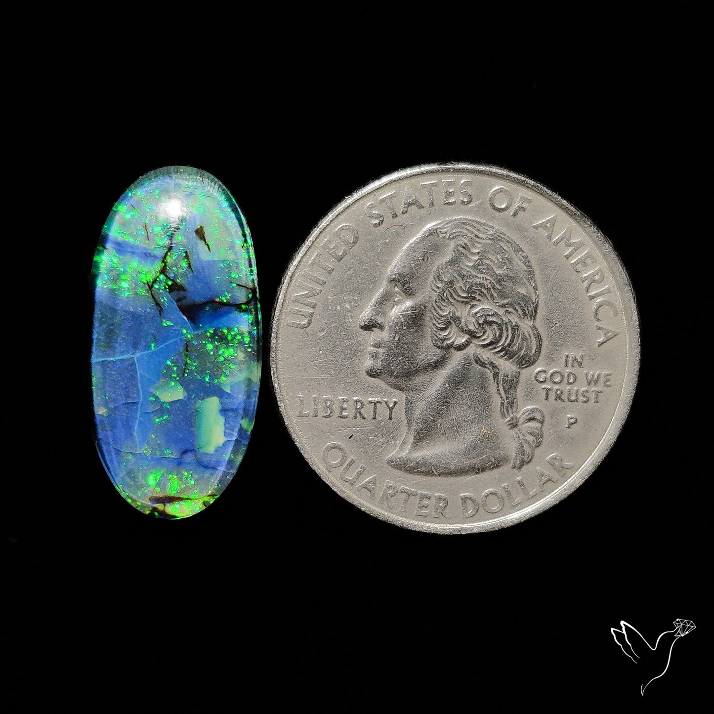 Monarch Opal Doublet Sterling Opal Cabochon