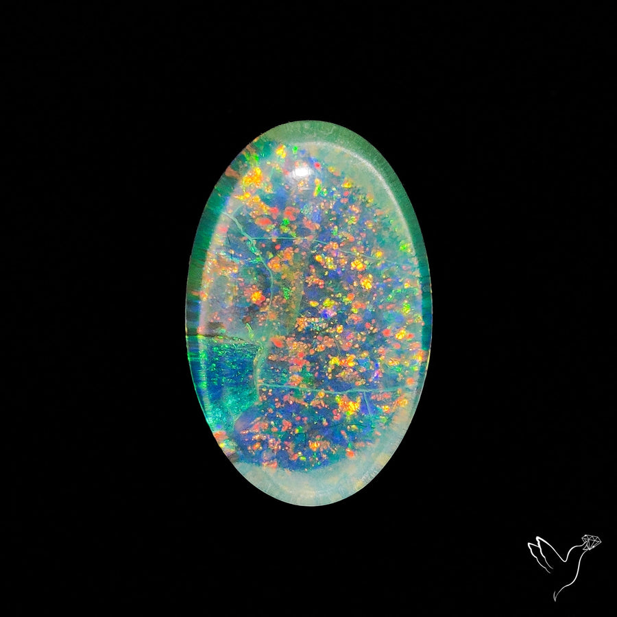 Monarch Opal Doublet Sterling Opal Cabochon