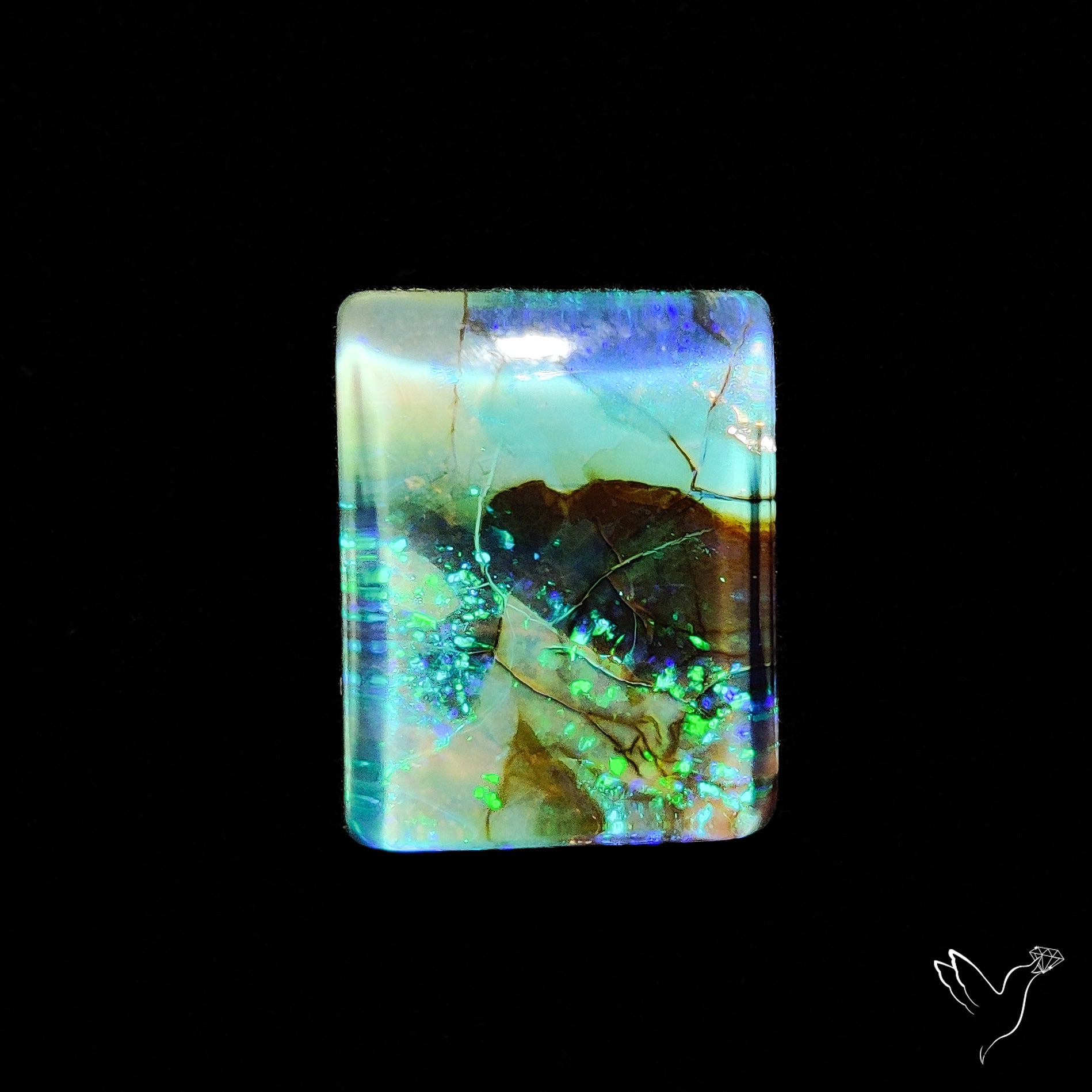 Monarch Opal Doublet Sterling Opal Cabochon