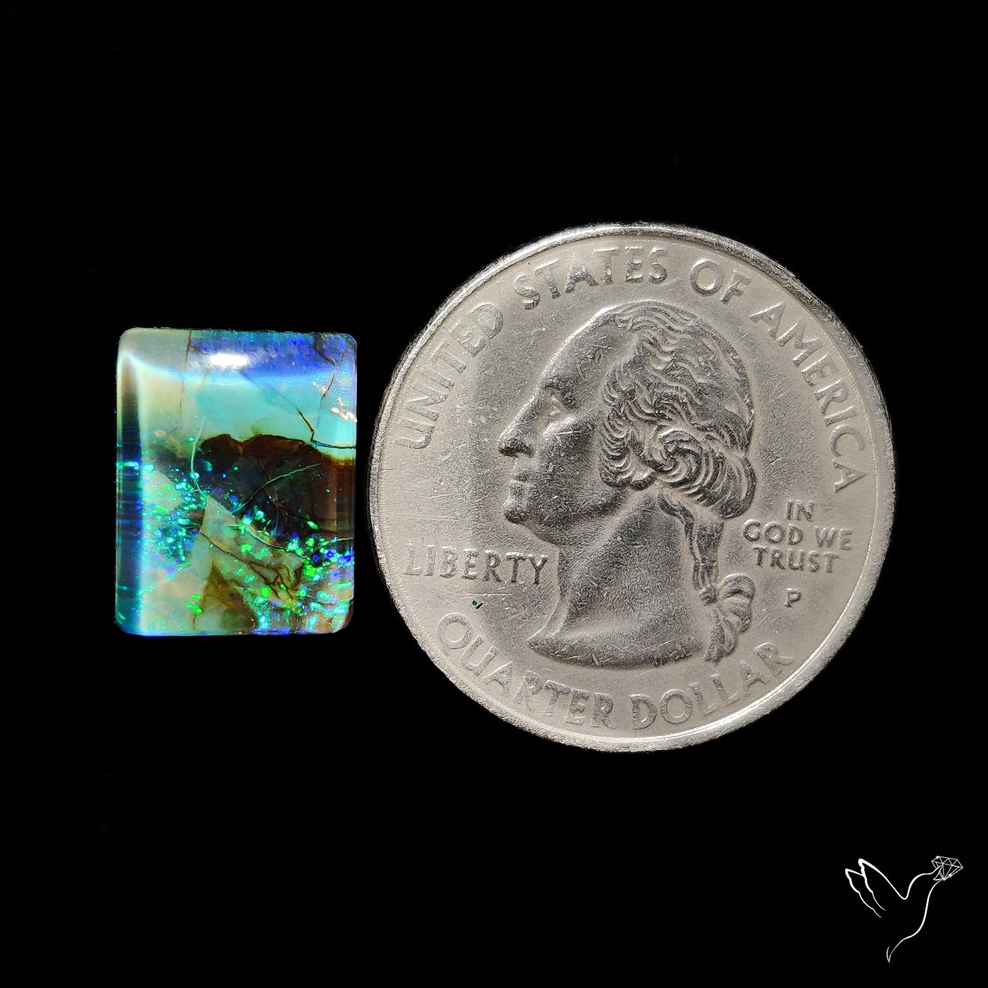 Monarch Opal Doublet Sterling Opal Cabochon