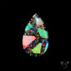 Crushed Monarch Opal Inlay Doublet with Quartz Cabochon