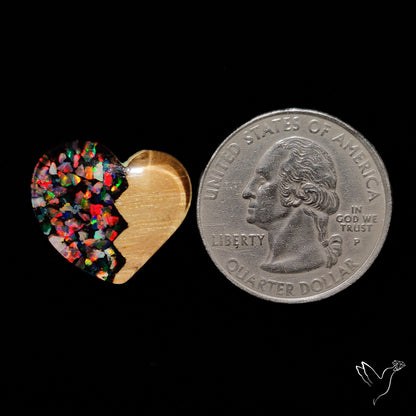 Broken Heart Crushed Aurora Opal Inlay Himalayan Quartz Doublet