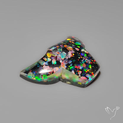 Crushed Aurora Opal Inlay With Himalayan Quartz Doublet Bull Face Carving