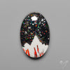 Snow Laden Mountain Artistic Inlay Doublet Cabochon