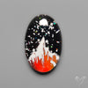 Snow Laden Mountain Artistic Inlay Doublet Cabochon