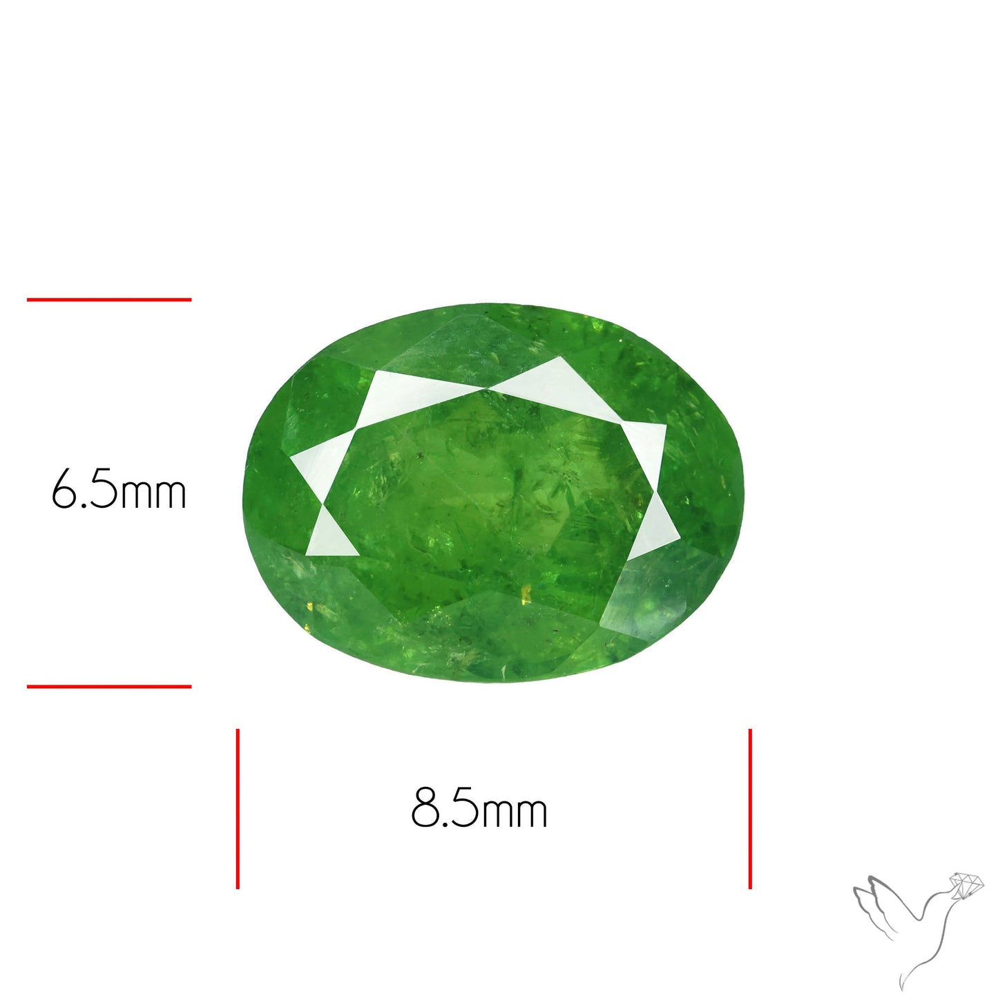 Rare Demantoid Garnet Vivid Green from Russia Unheated