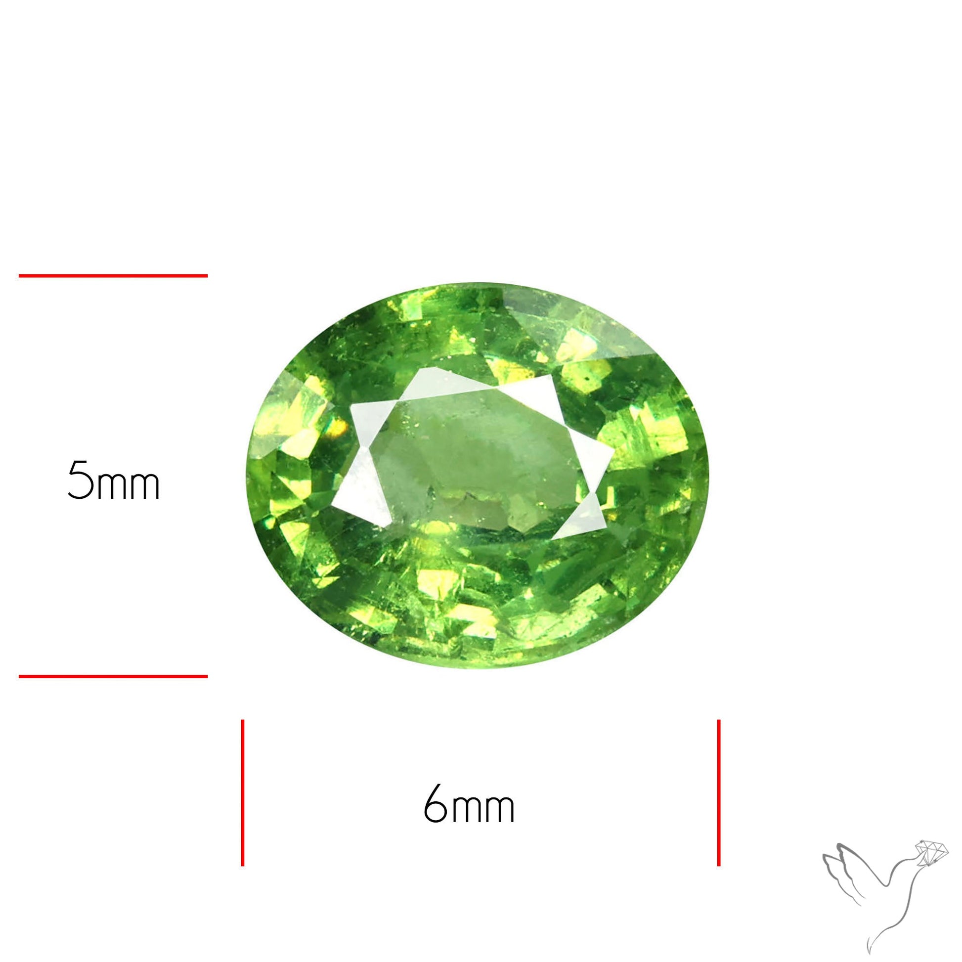 Rare Demantoid Garnet Vivid Green from Russia Unheated