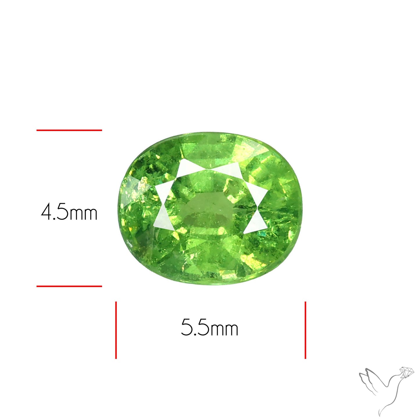 Rare Demantoid Garnet Vivid Green from Russia Unheated