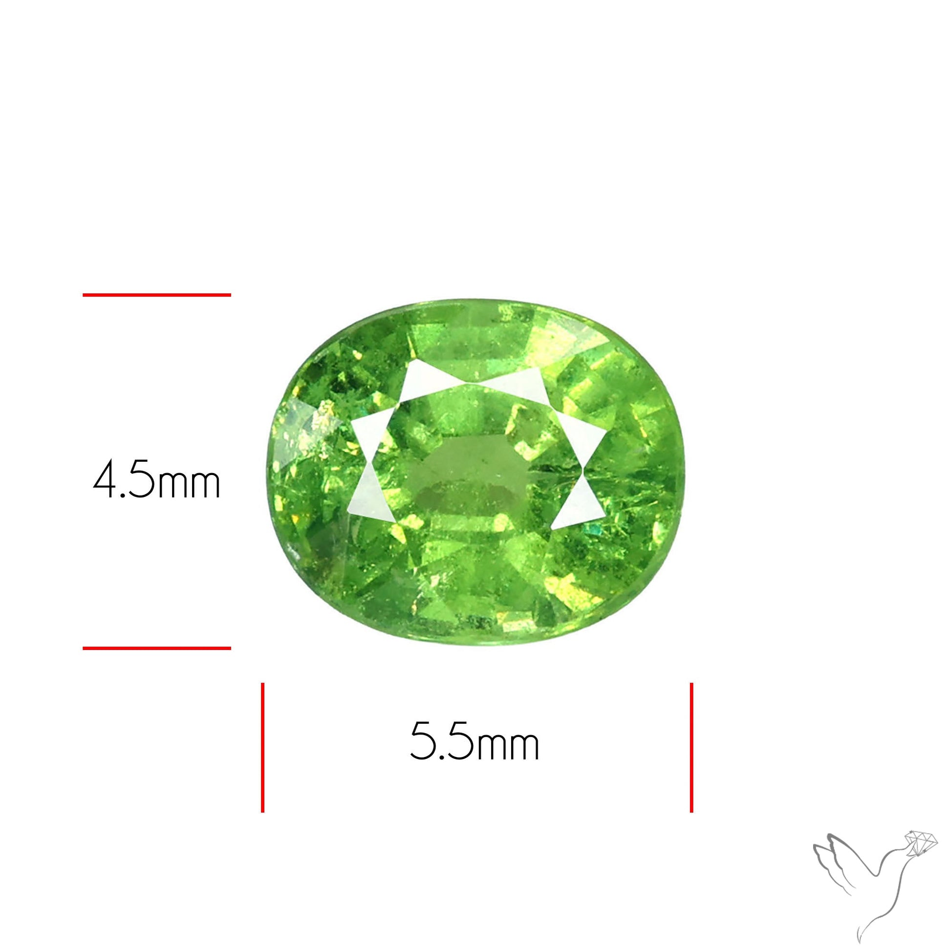 Rare Demantoid Garnet Vivid Green from Russia Unheated