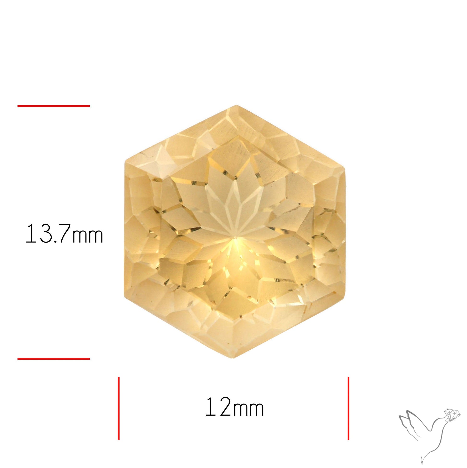 Faceted Clear Citrine Reverse Intaglio Fantasy Cut