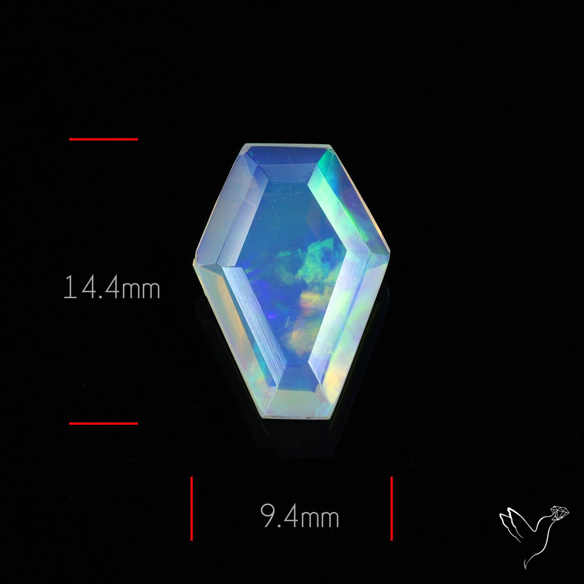 Step Faceted Ethiopian Opal Coffin