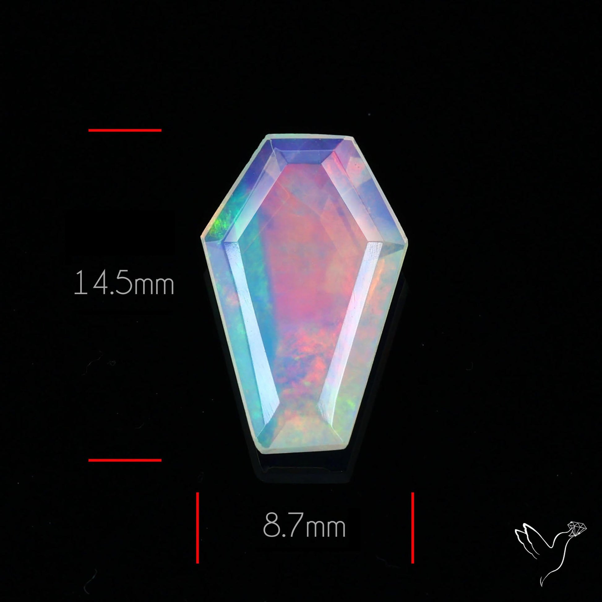 Step Faceted Ethiopian Opal Coffin
