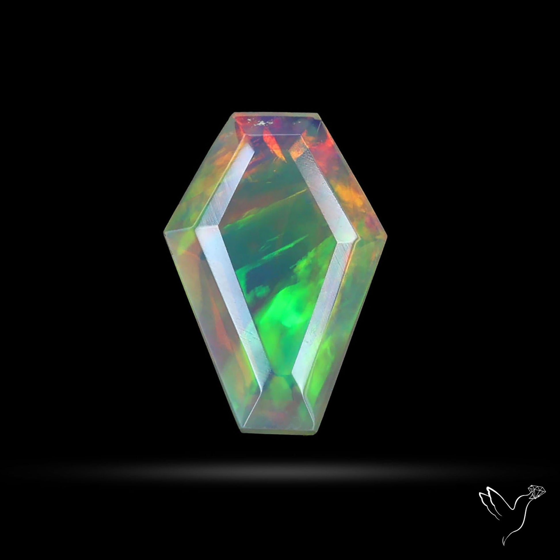 Step Faceted Ethiopian Opal Coffin