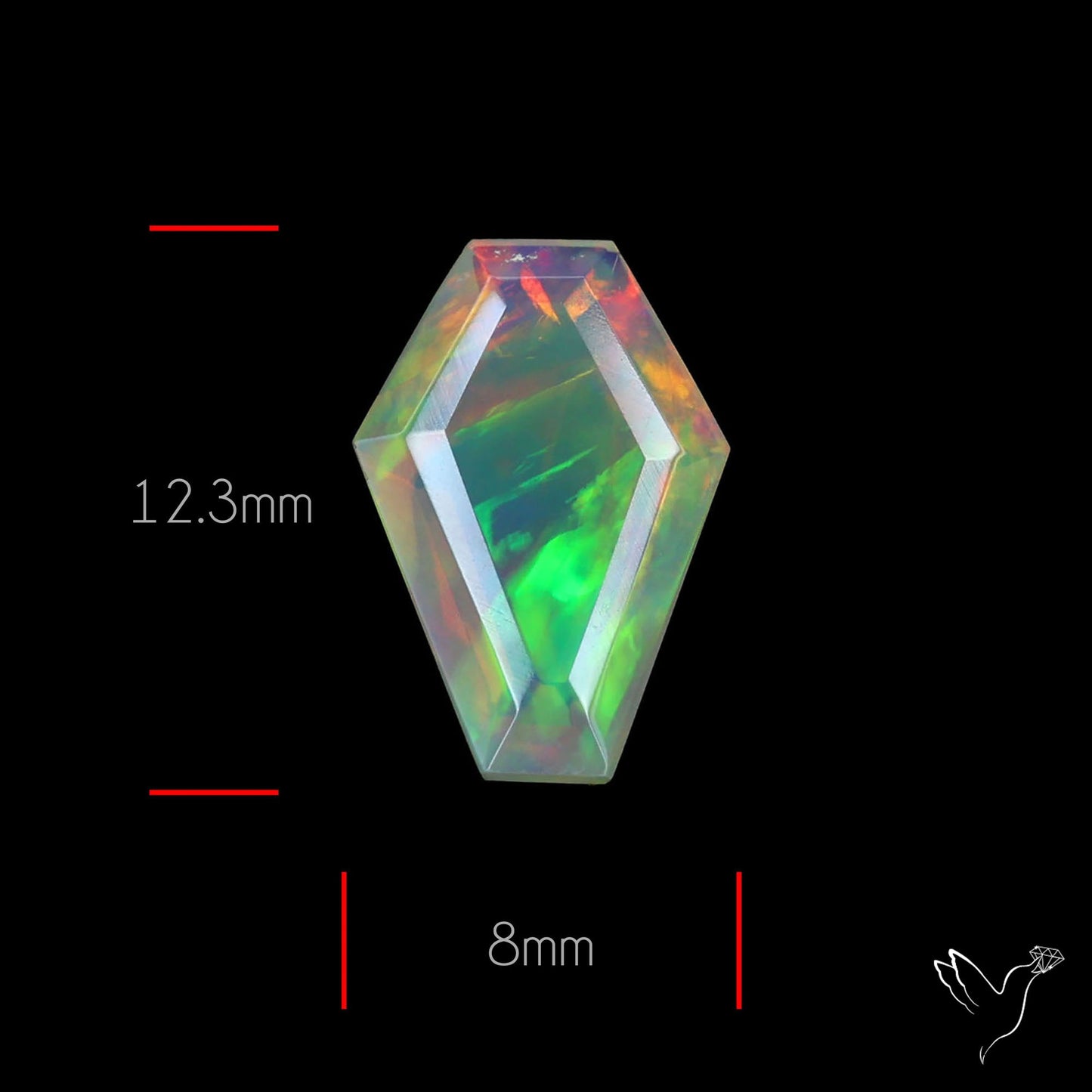 Step Faceted Ethiopian Opal Coffin