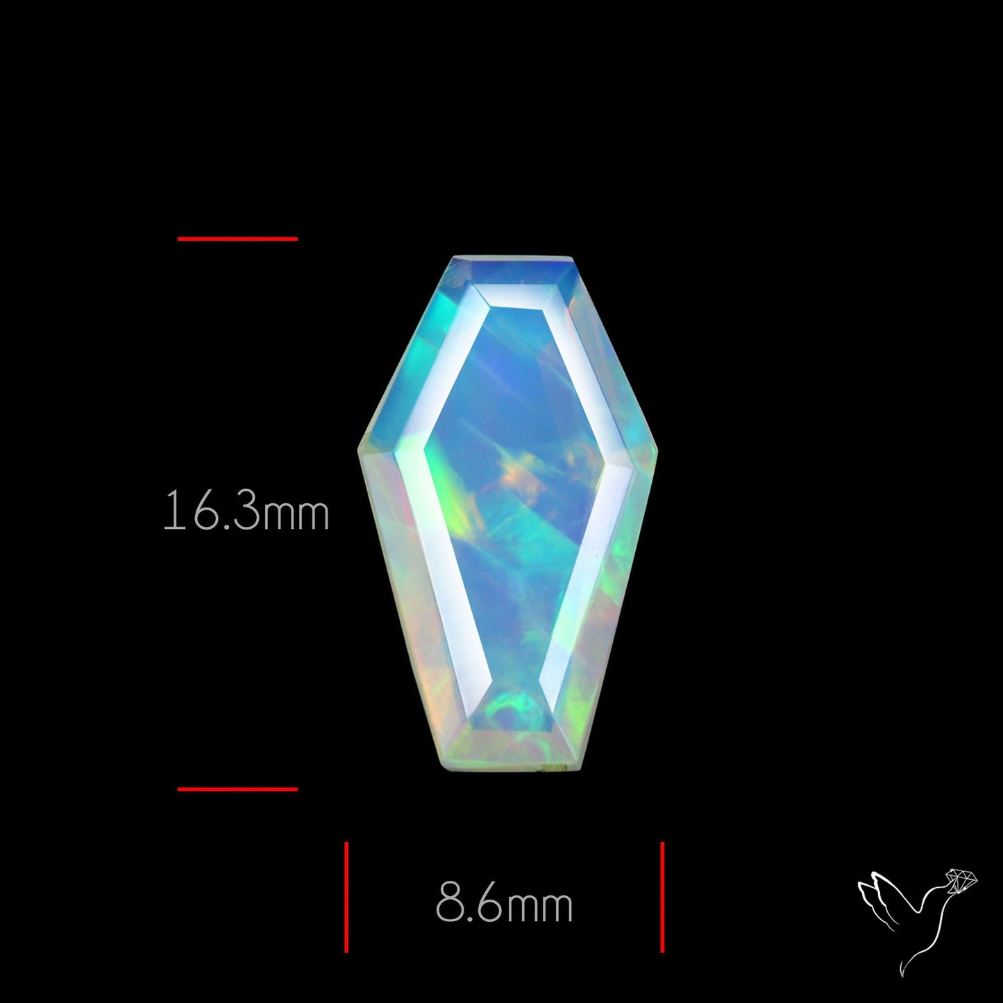 Step Faceted Ethiopian Opal Coffin
