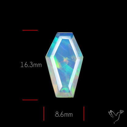 Step Faceted Ethiopian Opal Coffin