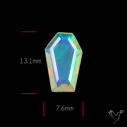 Step Faceted Ethiopian Opal Coffin