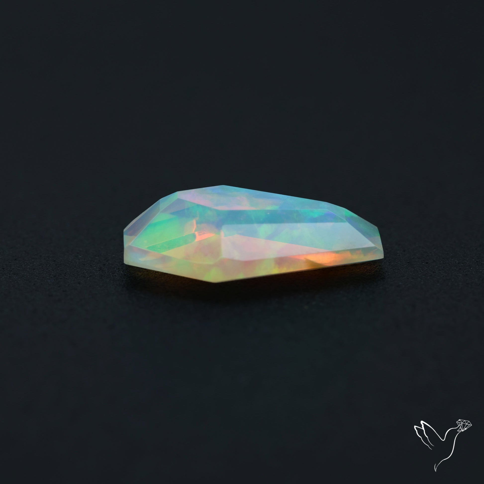 Step Faceted Ethiopian Opal Coffin