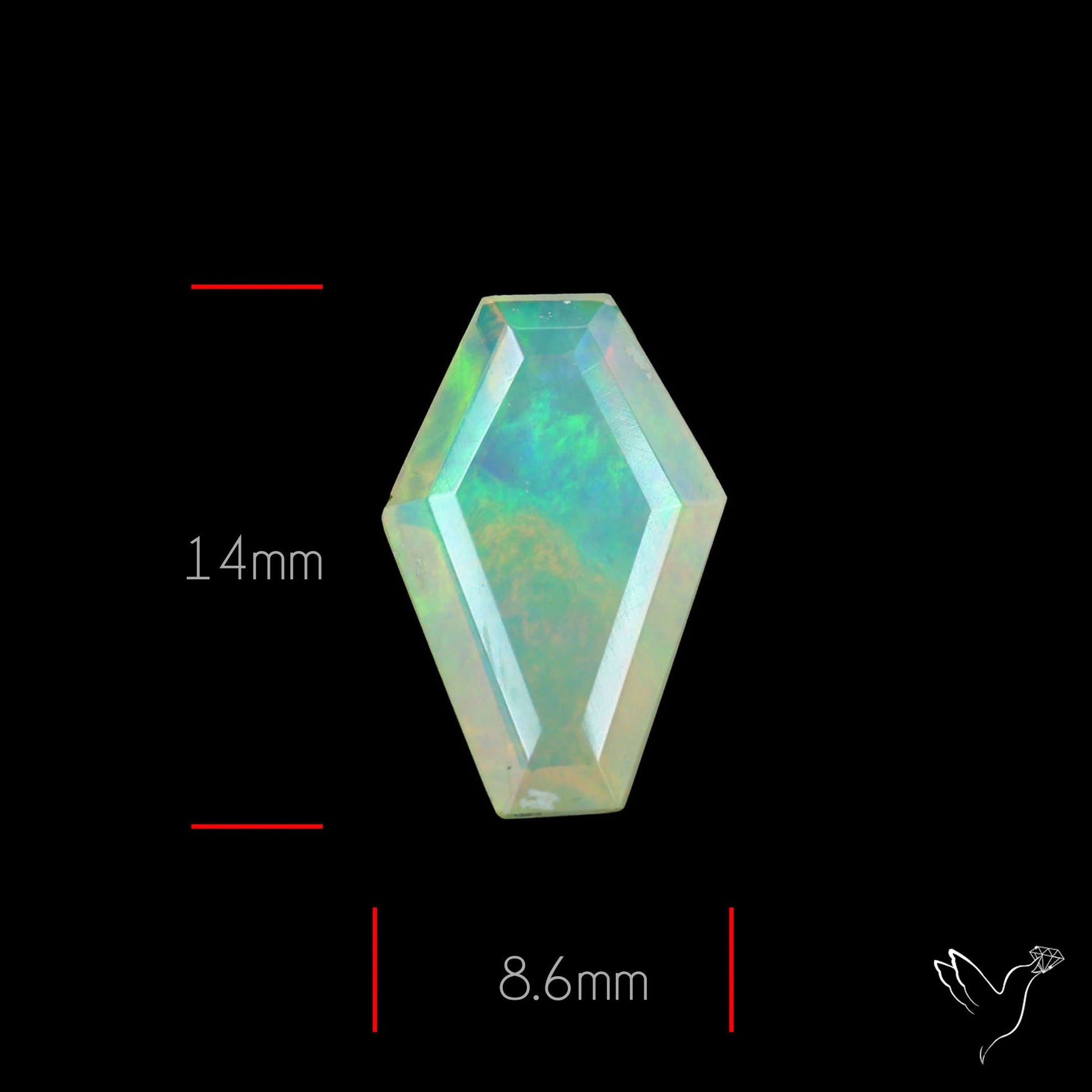 Step Faceted Ethiopian Opal Coffin