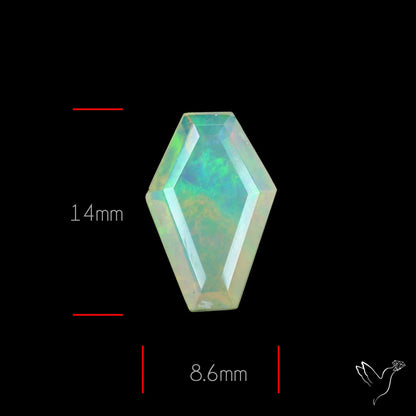 Step Faceted Ethiopian Opal Coffin
