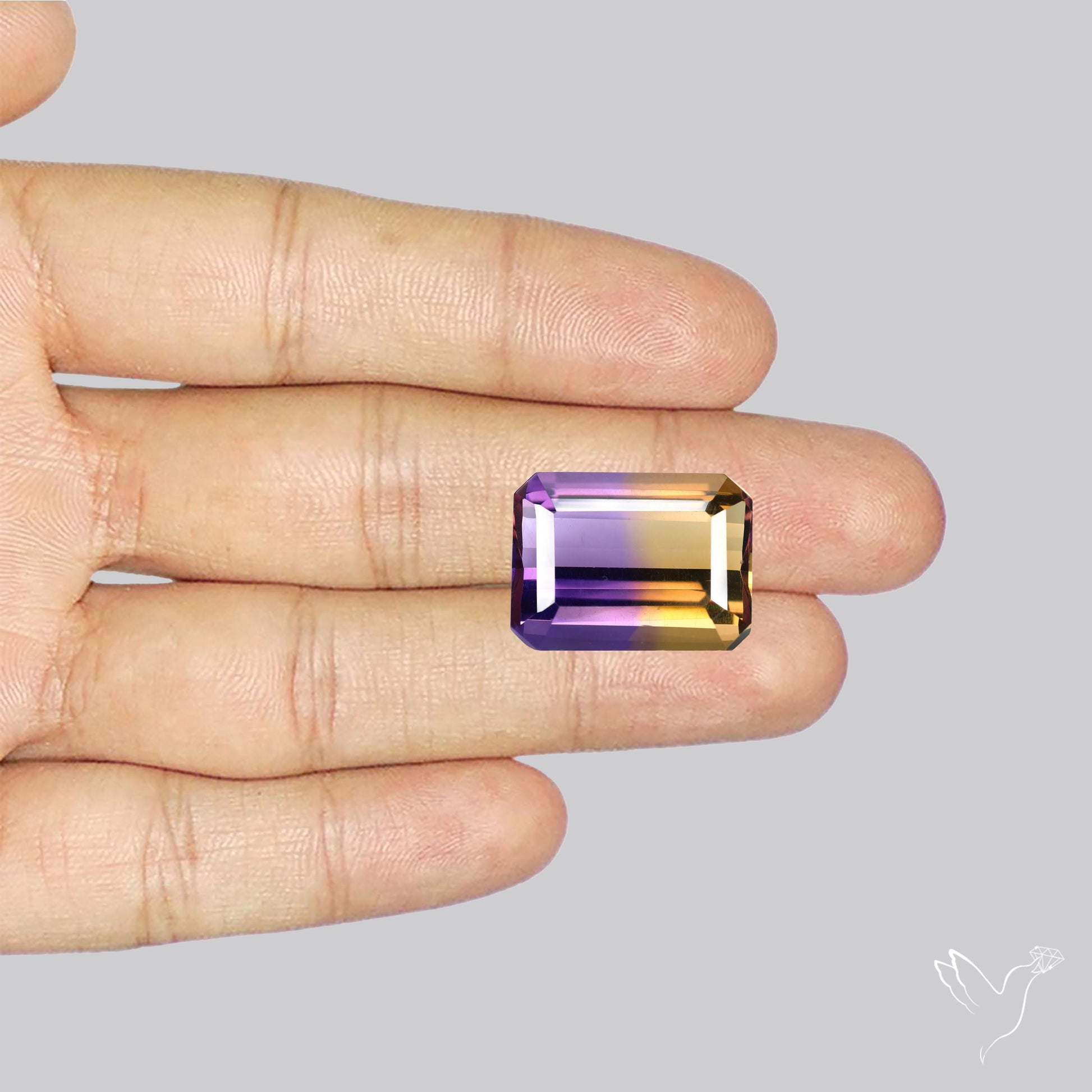 Rare Large Faceted Ametrine AAA Perfect Bicolor