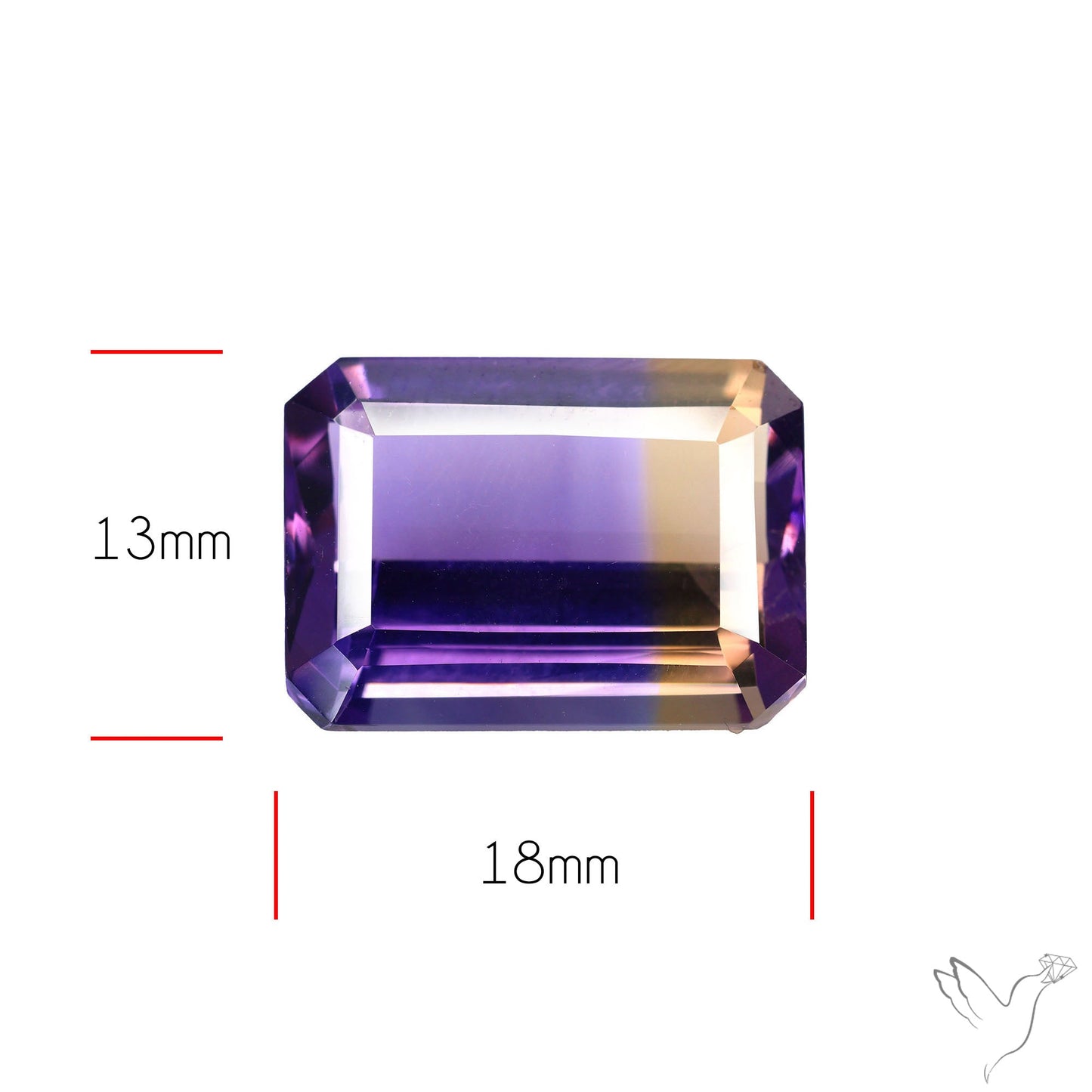 Rare Large Faceted Ametrine AAA Perfect Bicolor