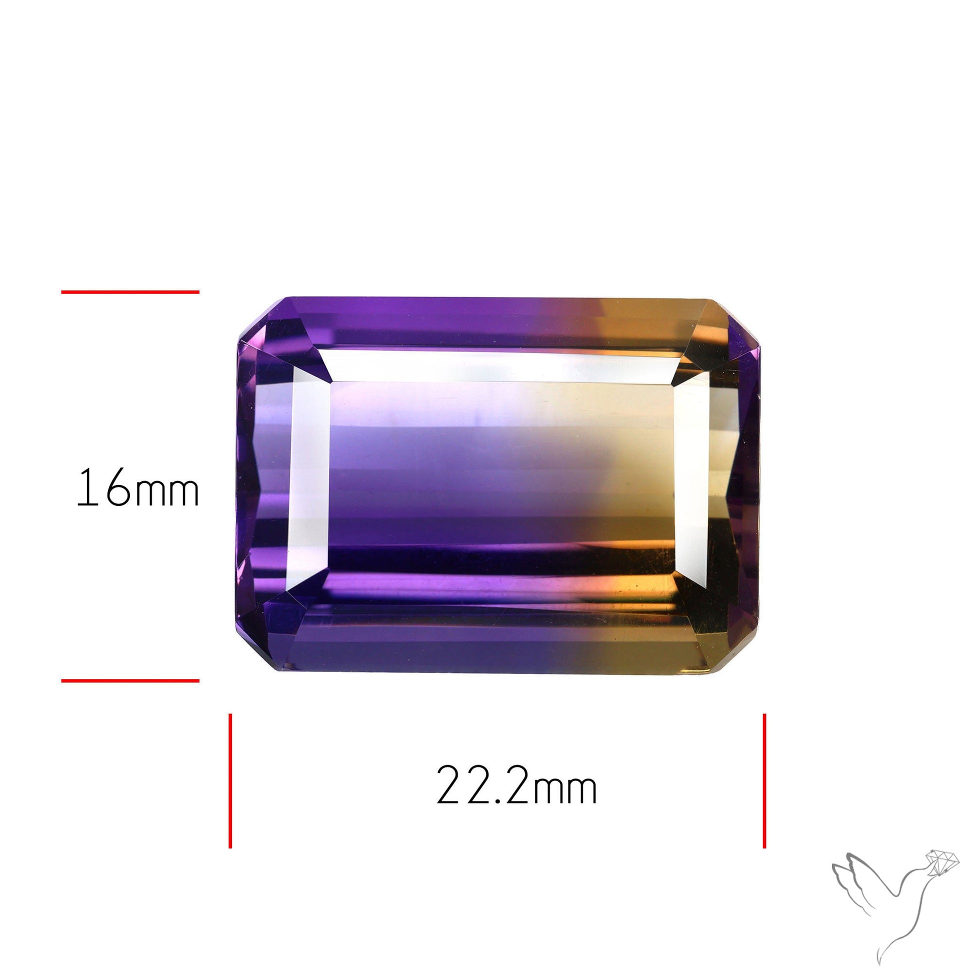 Rare Large Faceted Ametrine AAA Perfect Bicolor