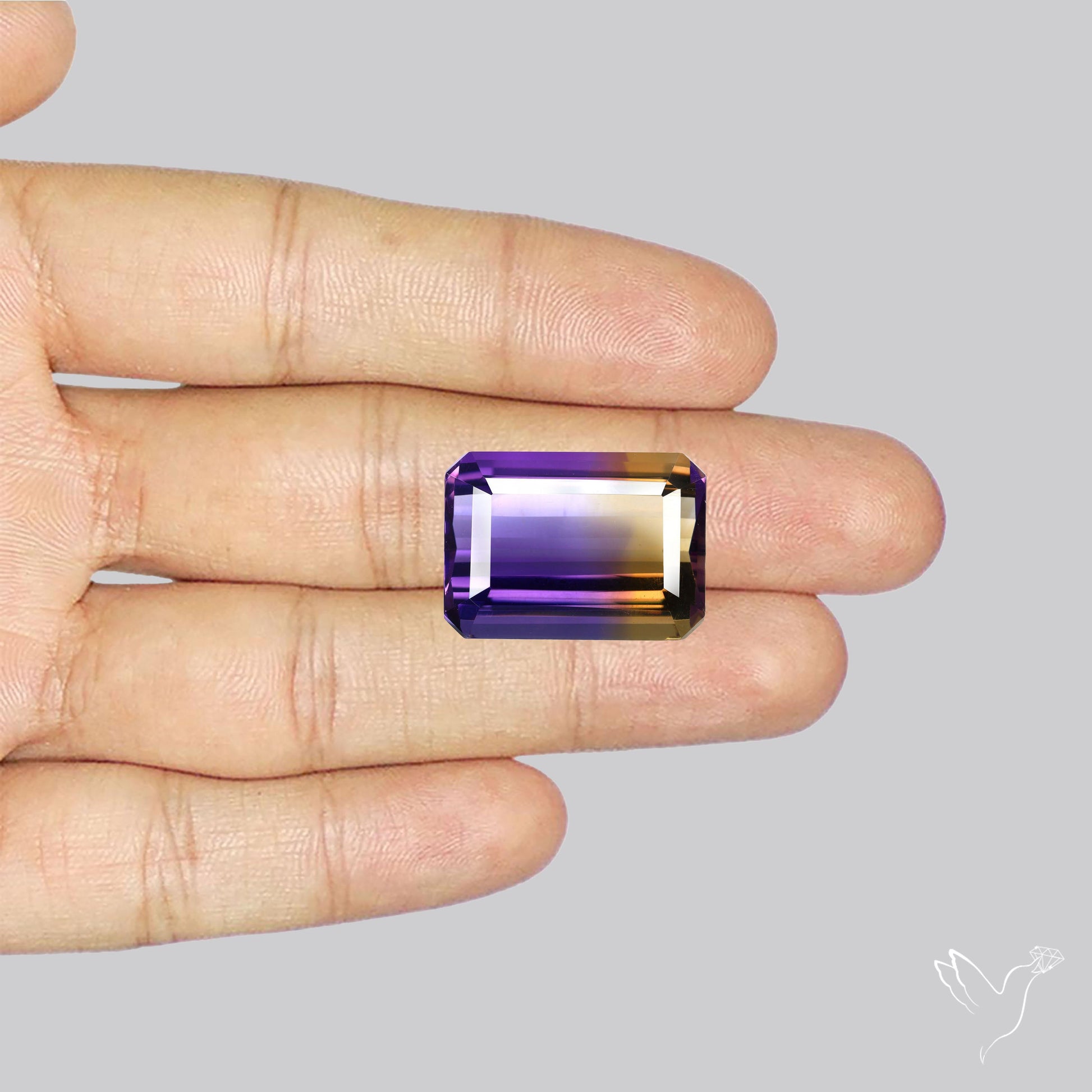 Rare Large Faceted Ametrine AAA Perfect Bicolor