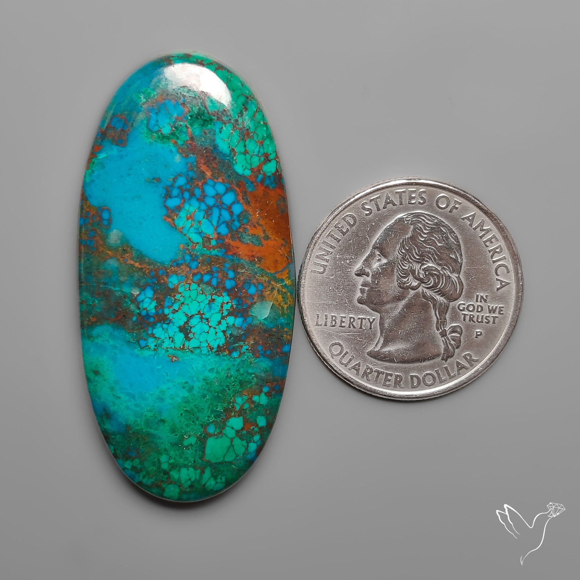 Peruvian Chrysocolla Cabochon Selected Material