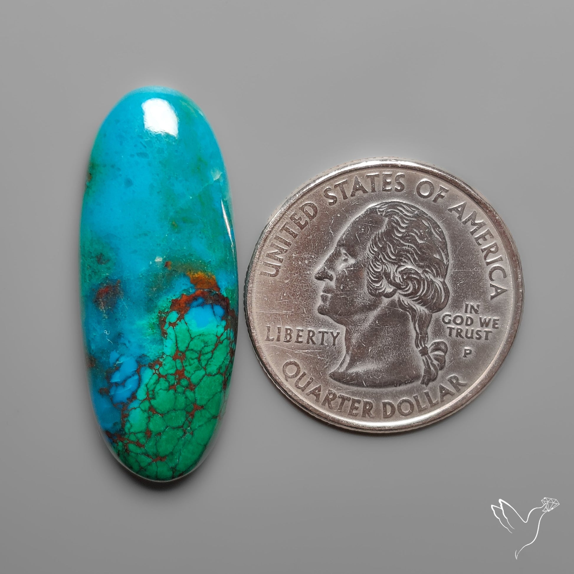 Peruvian Chrysocolla Cabochon Selected Material
