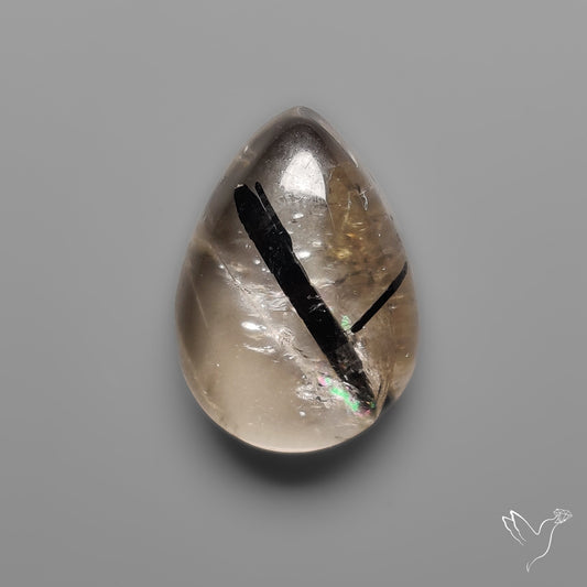 Black Tourmalinated Quartz Cabochon