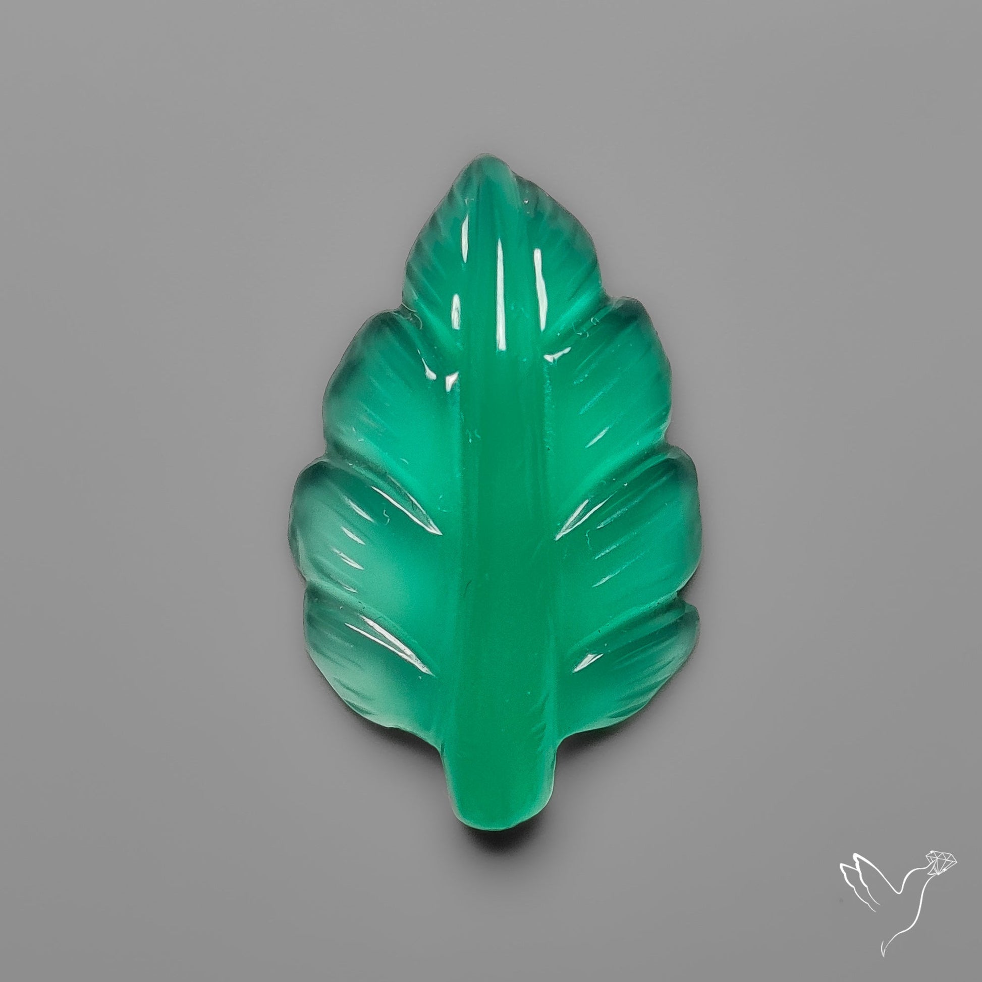 Green Onyx Leaf Carving