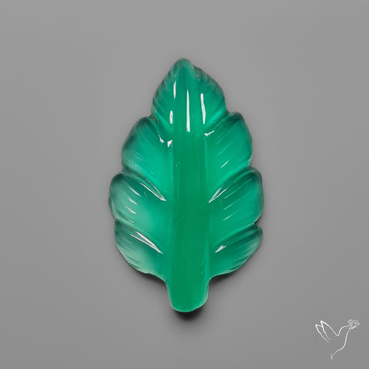 Green Onyx Leaf Carving