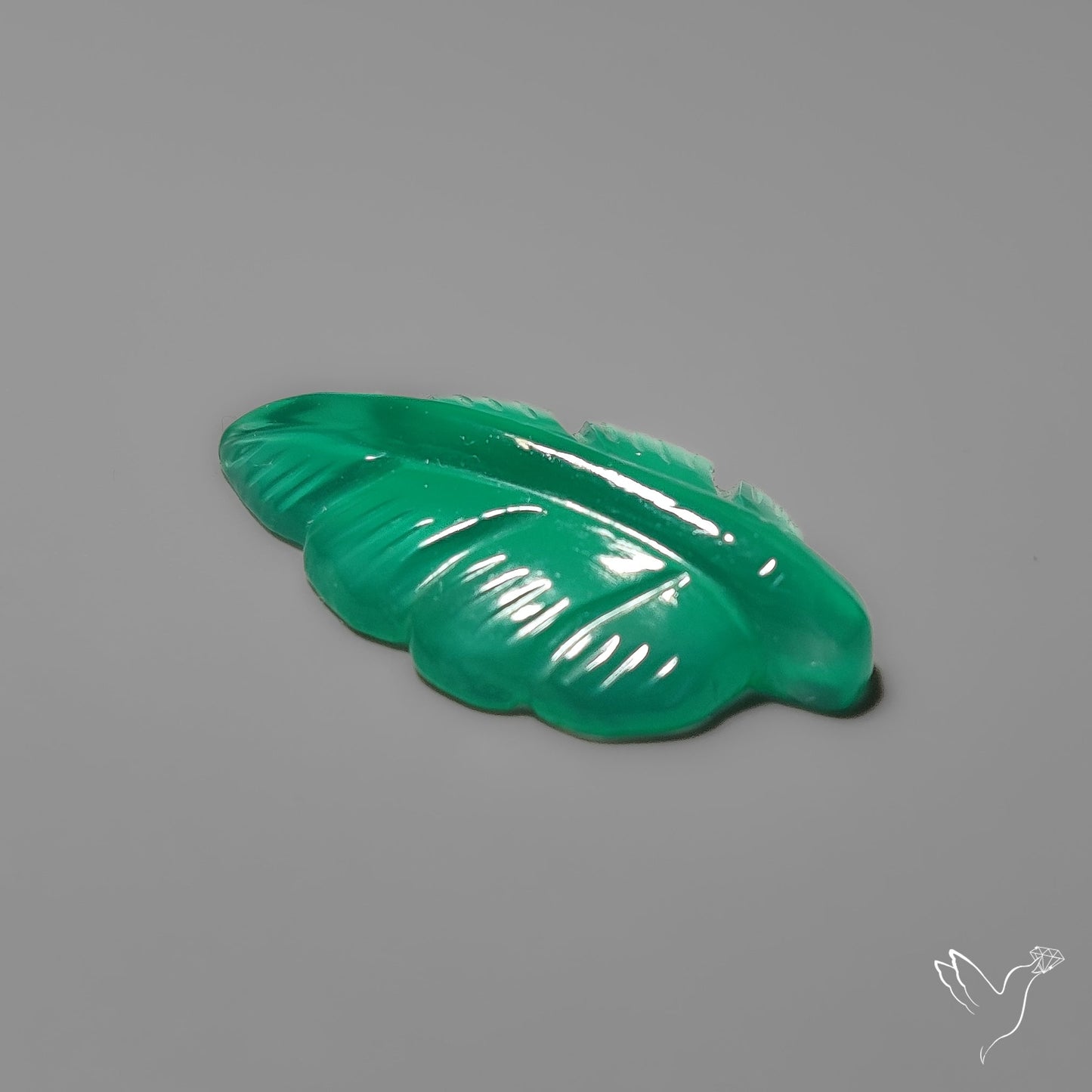 Green Onyx Leaf Carving