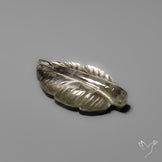 Himalayan Quartz Leaf Carving With Black Mother Of Pearl Doublet