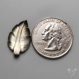 Himalayan Quartz Leaf Carving With Black Mother Of Pearl Doublet