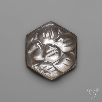 Black Moonstone Mughal Carving (handcarved)
