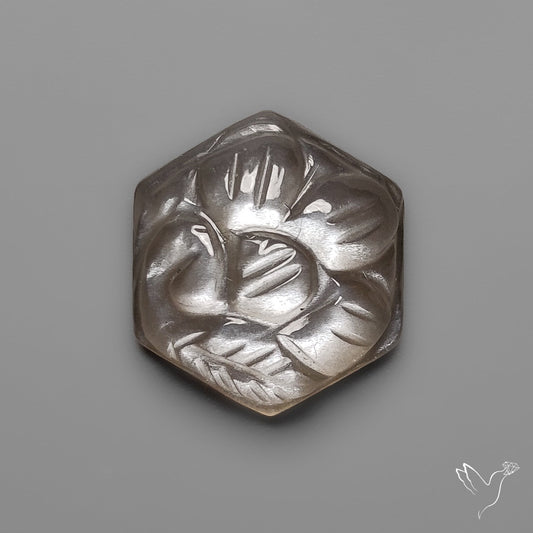 Black Moonstone Mughal Carving (handcarved)