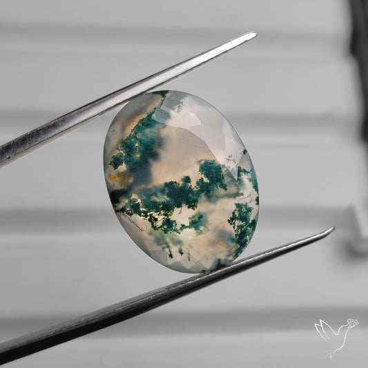 Faceted Moss Agate