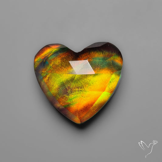 Rose Cut Himalayan Quartz With Aurora Opal Doublet Heart