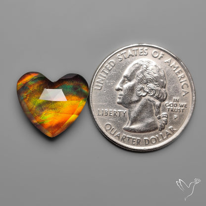 Rose Cut Himalayan Quartz With Aurora Opal Doublet Heart