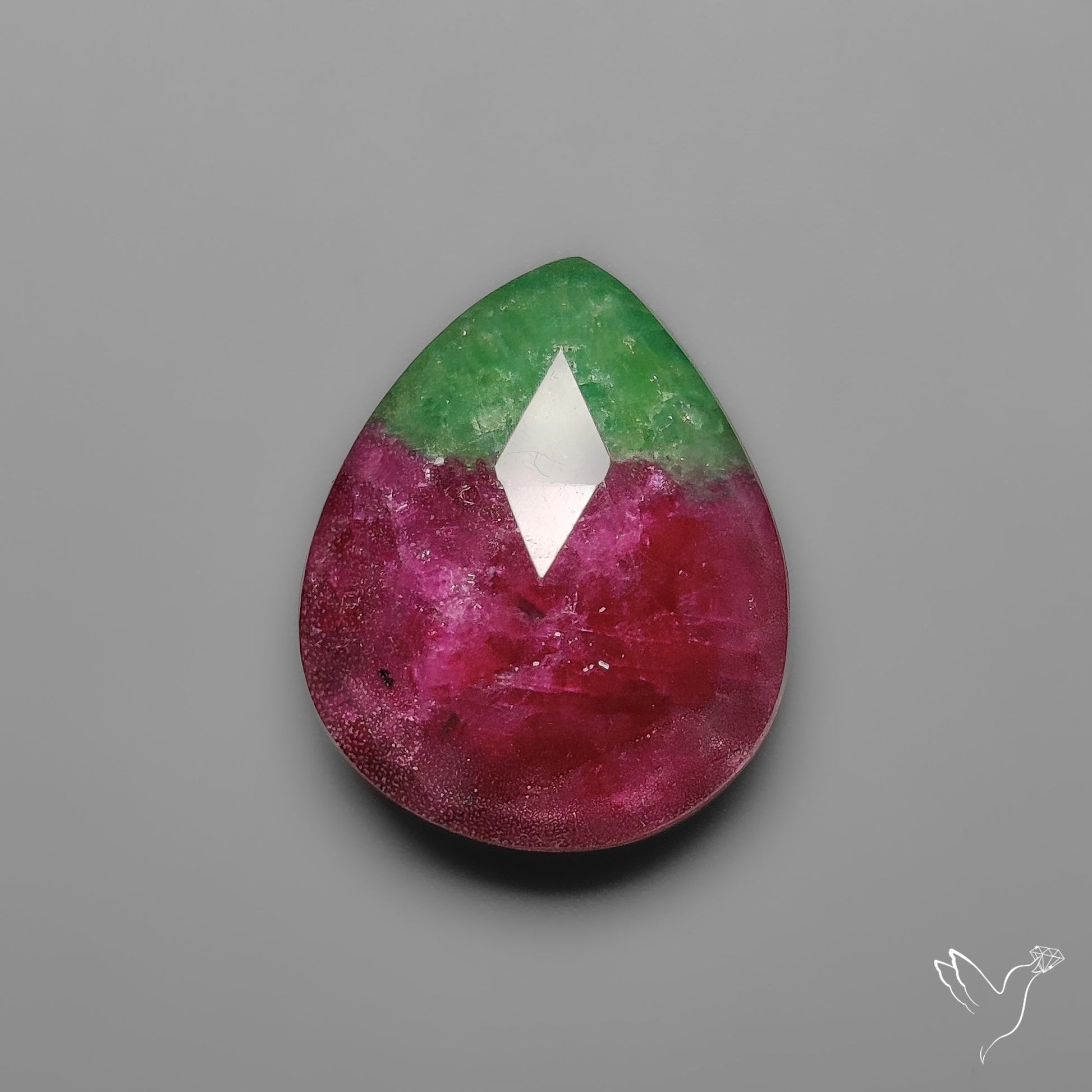 Rose Cut Himalayan Quartz With Ruby In Zoisite Doublet