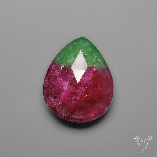 Rose Cut Himalayan Quartz With Ruby In Zoisite Doublet