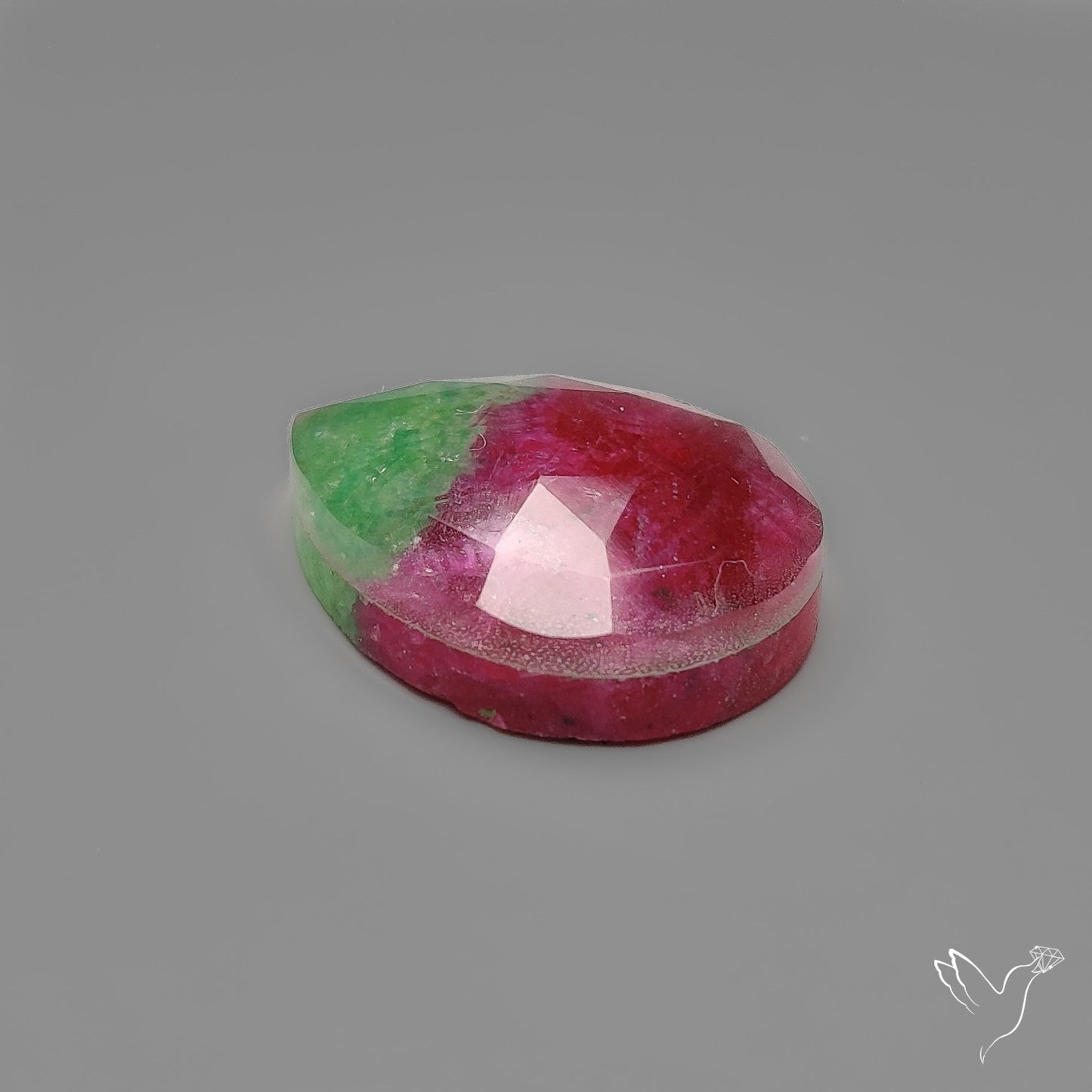 Rose Cut Himalayan Quartz With Ruby In Zoisite Doublet