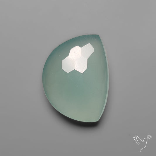 Honeycomb Cut Aqua Chalcedony