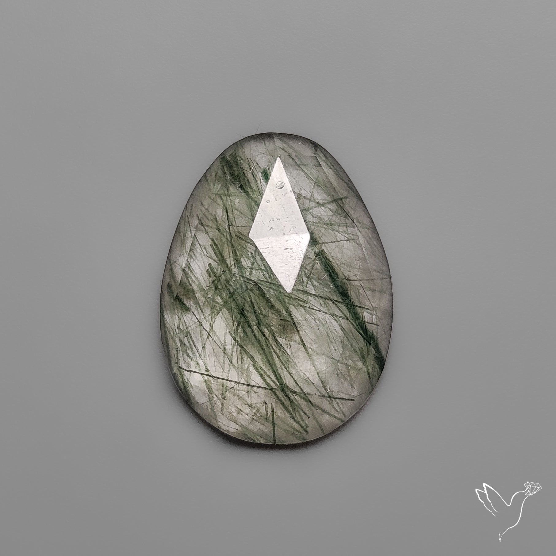 Rose Cut Green Rutilated Quartz