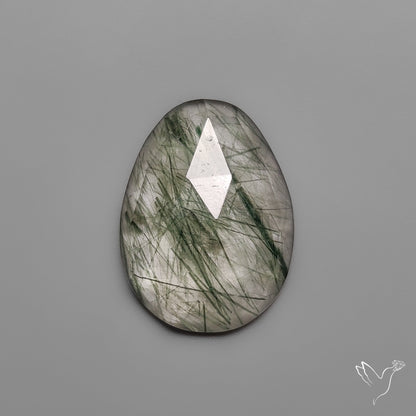 Rose Cut Green Rutilated Quartz
